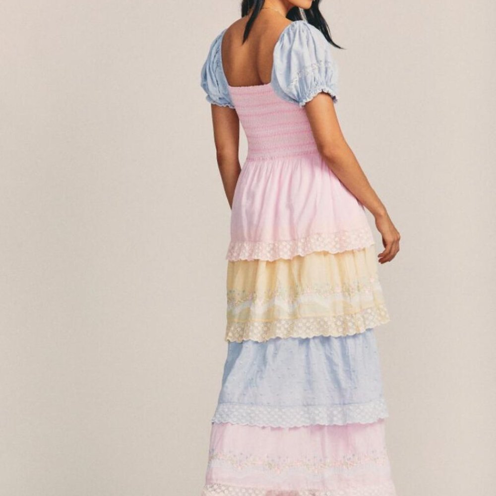 LoveShackFancy Capella Tiered Maxi Dress AMBROSIA - Picture 2 of 4